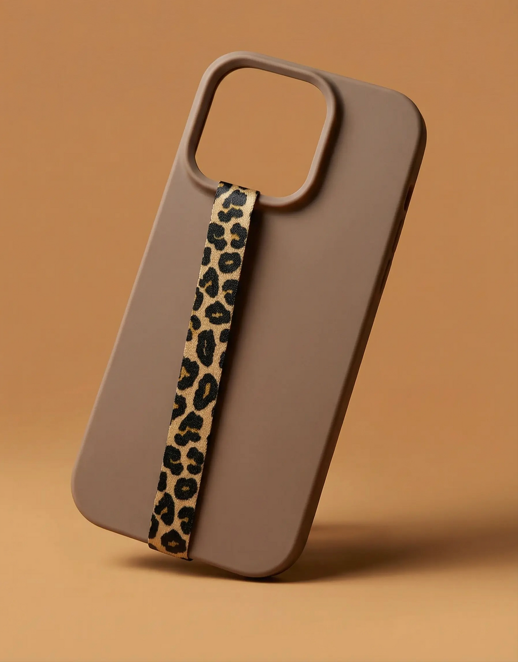 Velnoon Golden Leopard phone lanyard strap with golden leopard print for smartphone case attachment