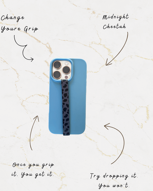 Slank design van de Velnoon Strap Midnight Cheetah, compatibel met draadloos opladen