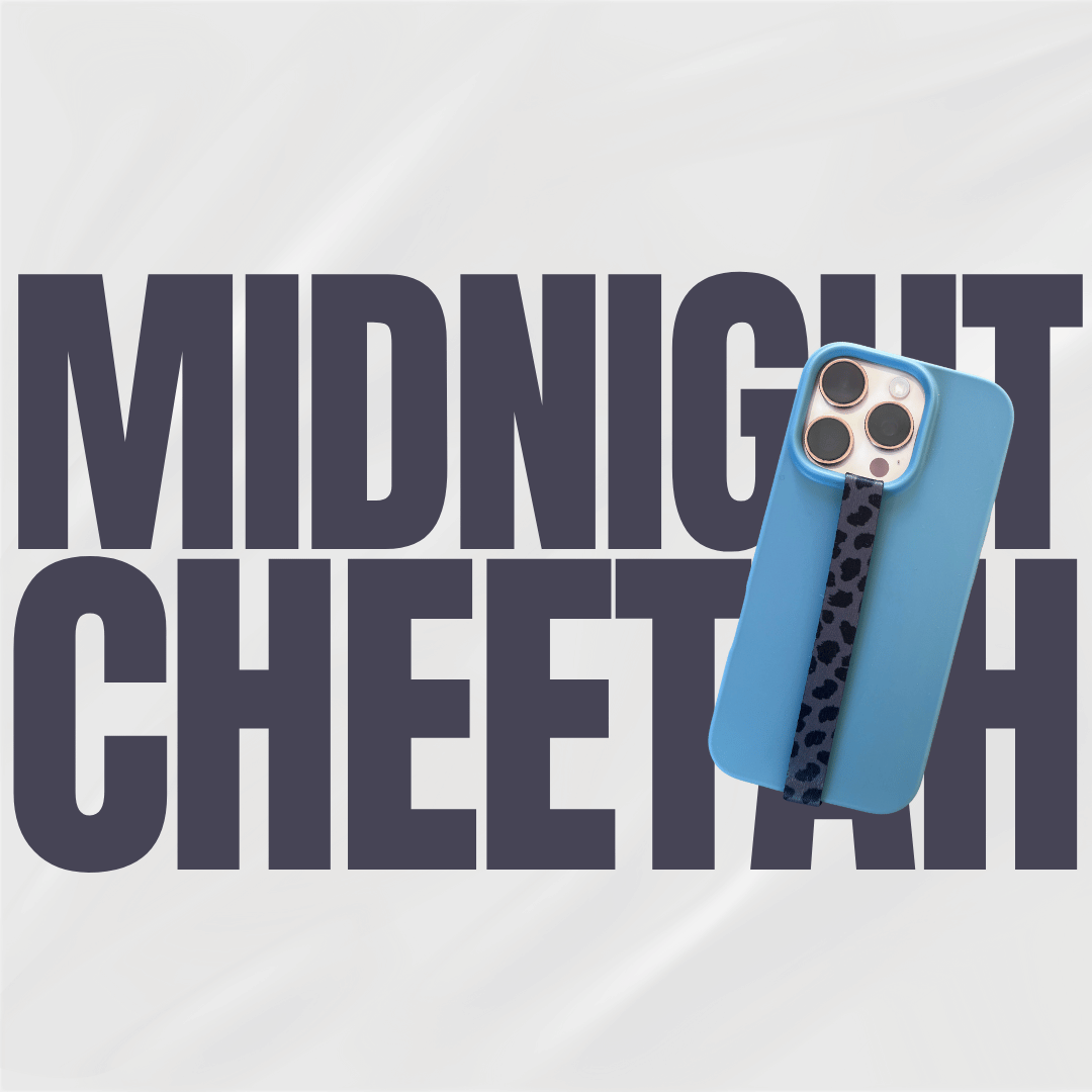 Detail van de Velnoon Strap Midnight Cheetah met donker cheetah patroon en premium afwerking